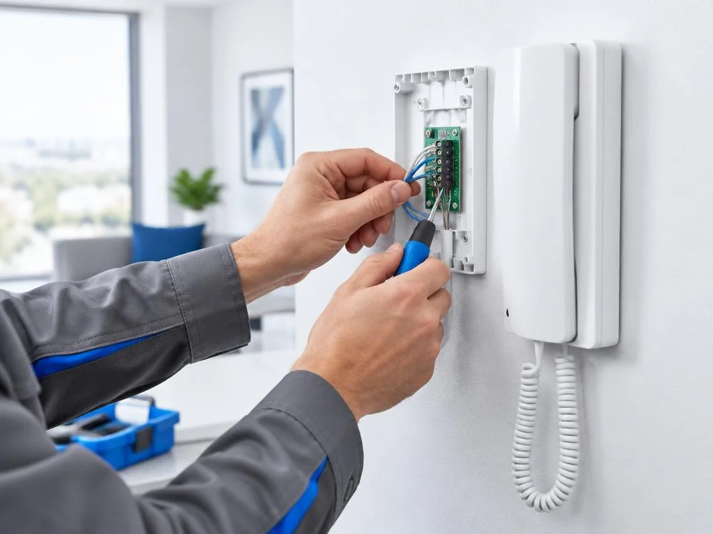 Installation et mise en service à Longjumeau – raccordement d’un interphone mural